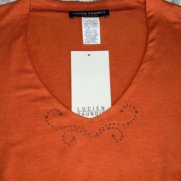 Lucien Daunois Tops - Rust / Burnt-Orange V-neck Sleeveless Top